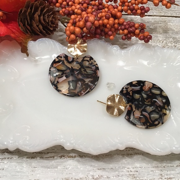 Acetate Round Earrings - Picture 5 of 6